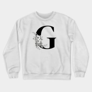 G alphabet Botanical cherry blossom sakura flowers Crewneck Sweatshirt